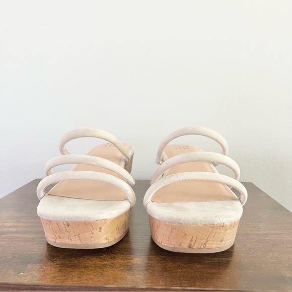 A New Day Target Cream Strappy Cork Wedge Sandals Suede Feel Barely Worn 6 - Picture 3 of 6